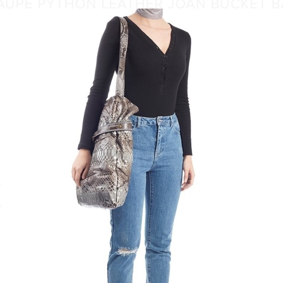 Chloe - Joan Bucket Bag Taupe Python Leather AUTHENTIC Rare 2000 Vintage - Picture 3 of 16